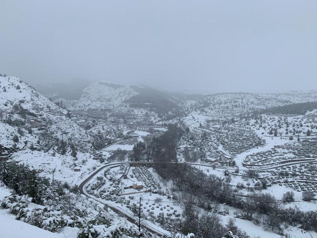 Vista de la zona del rio en el paso del toro. Temporal filomena (febrero 2021)